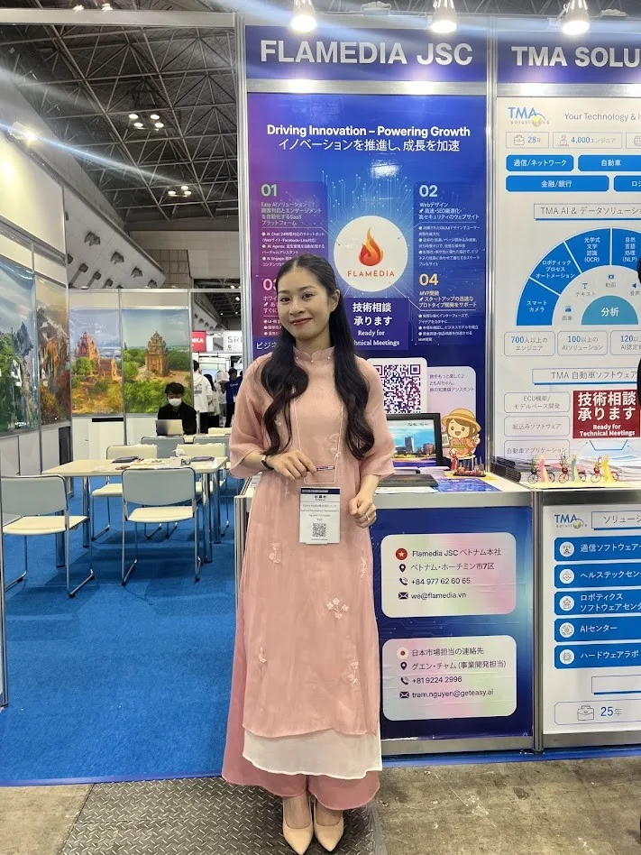 Tram Nguyen at the Japan IT Week exhibition