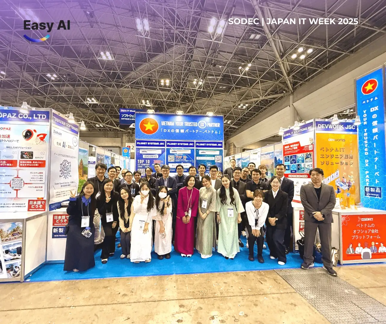 Easy AI team at the Japan IT Week exhibition booth
